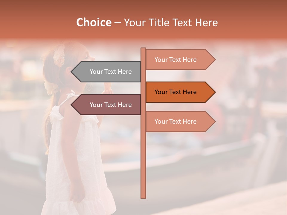 A Little Girl Is Eating An Ice Cream Cone PowerPoint Template