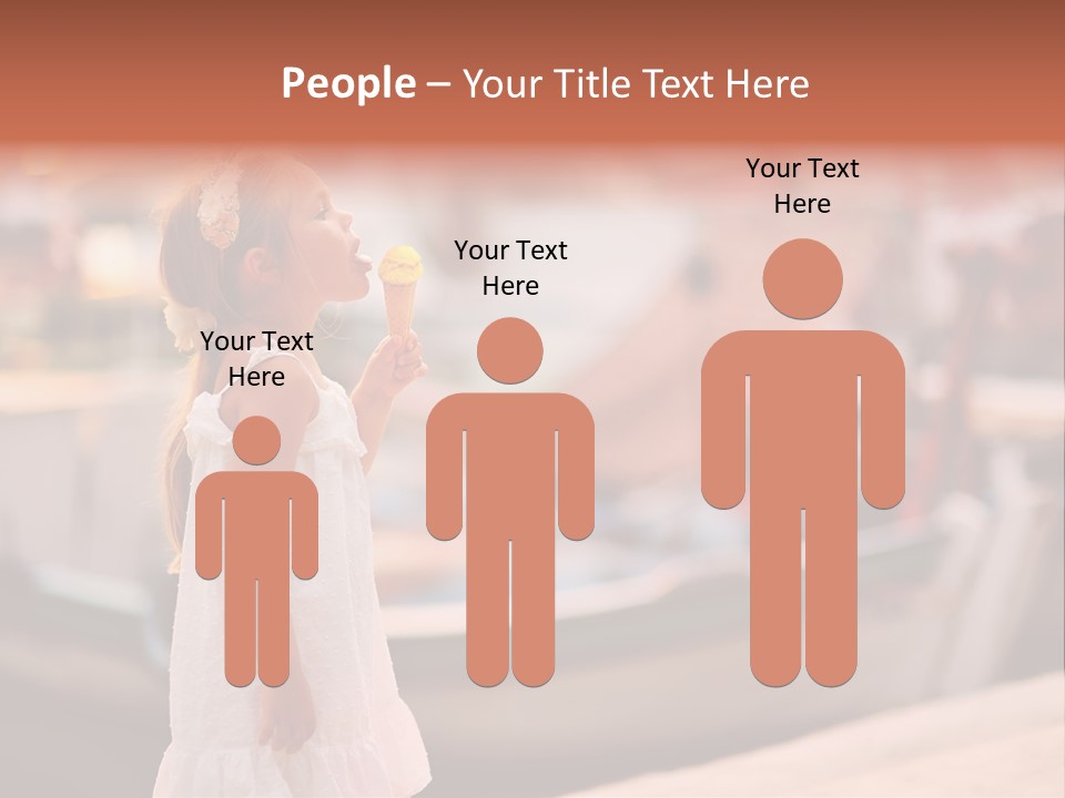 A Little Girl Is Eating An Ice Cream Cone PowerPoint Template