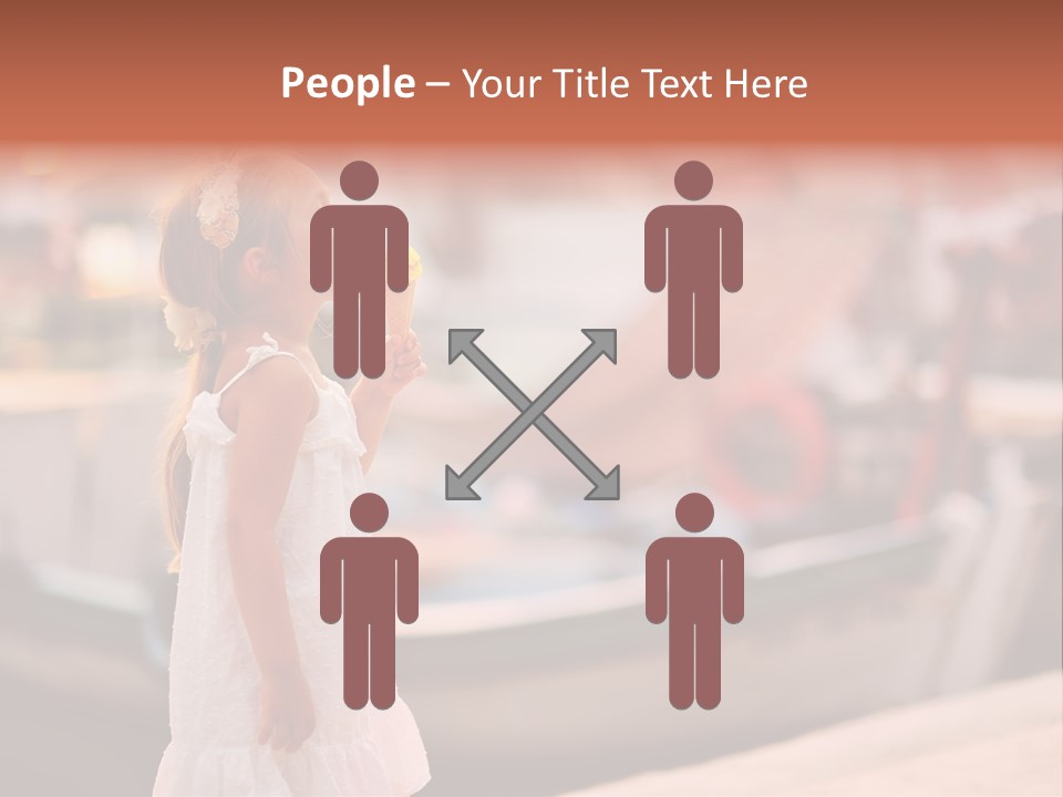 A Little Girl Is Eating An Ice Cream Cone PowerPoint Template