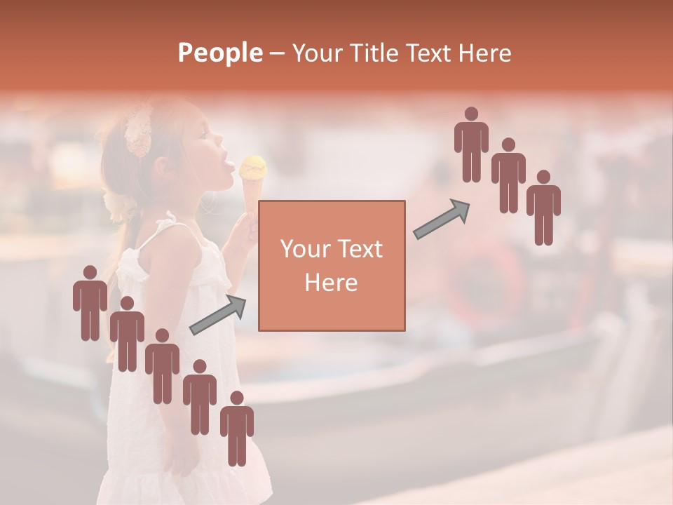 A Little Girl Is Eating An Ice Cream Cone PowerPoint Template