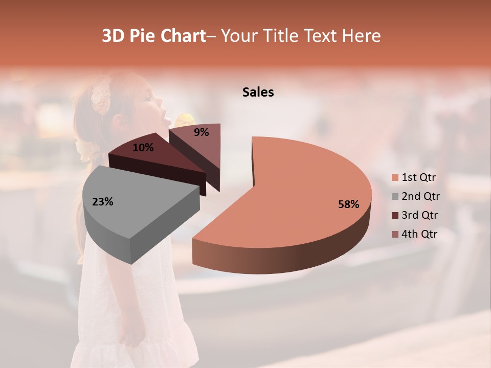 A Little Girl Is Eating An Ice Cream Cone PowerPoint Template