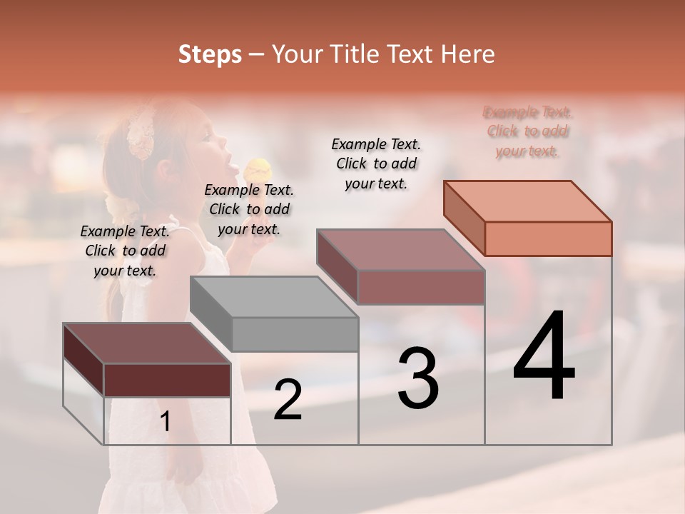 A Little Girl Is Eating An Ice Cream Cone PowerPoint Template