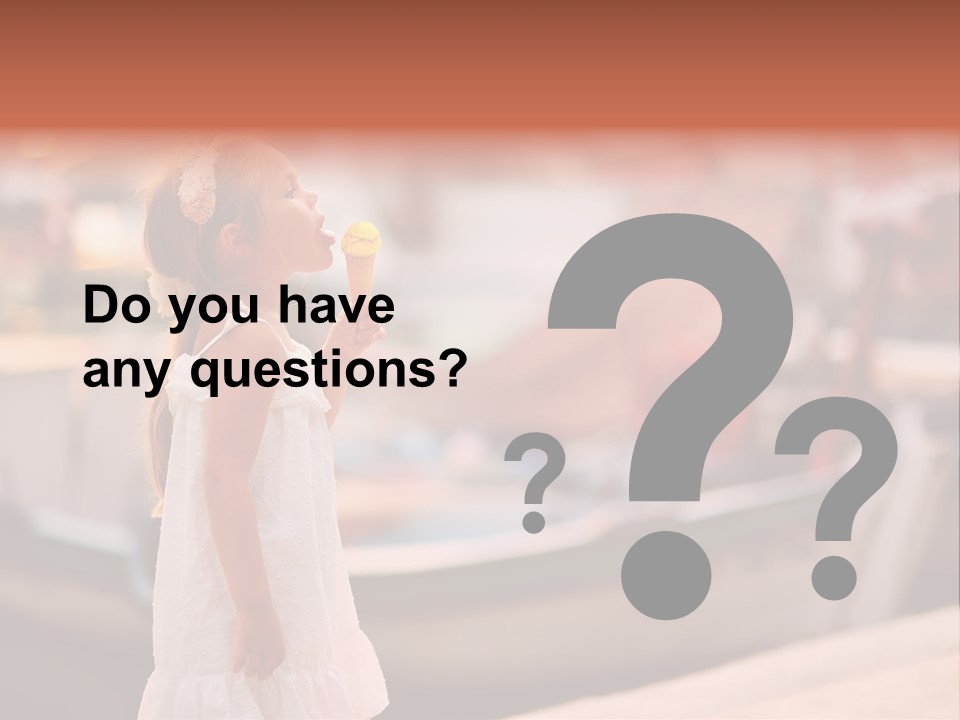 A Little Girl Is Eating An Ice Cream Cone PowerPoint Template