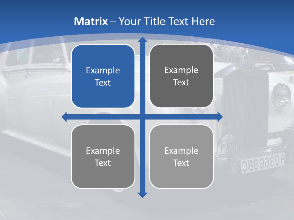 A White Car Is On Display In A Showroom PowerPoint Template