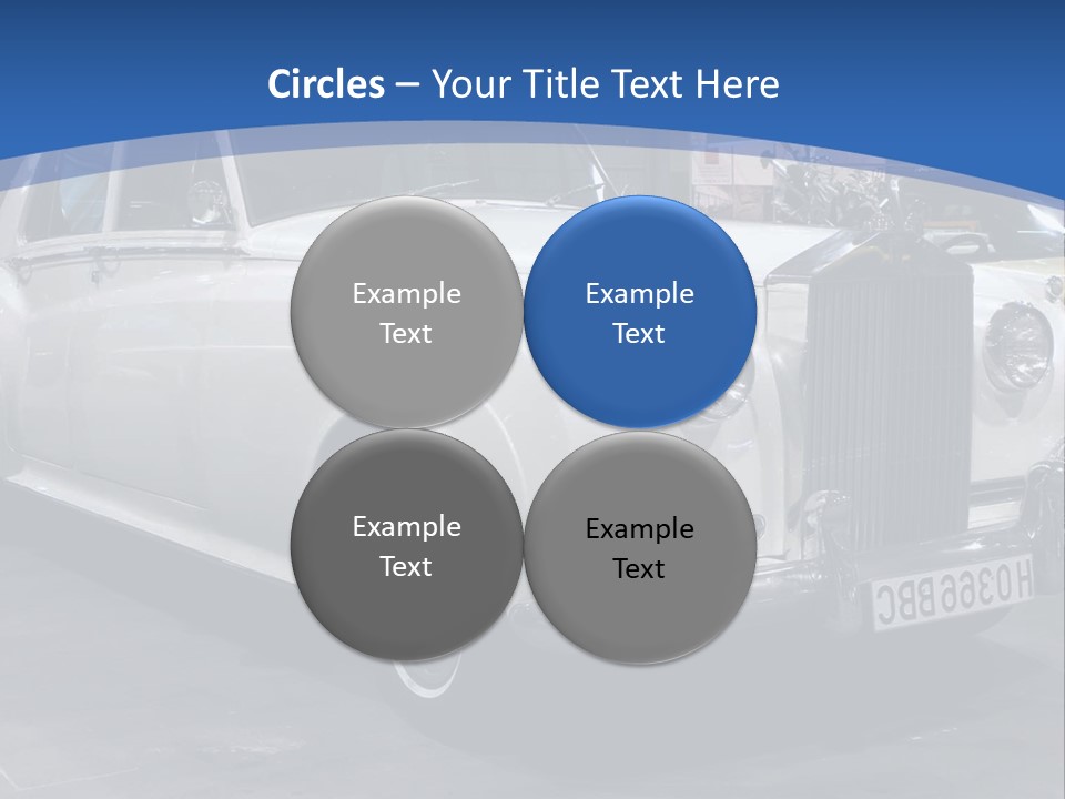 A White Car Is On Display In A Showroom PowerPoint Template