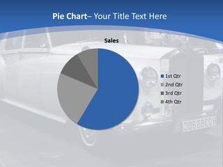 A White Car Is On Display In A Showroom PowerPoint Template