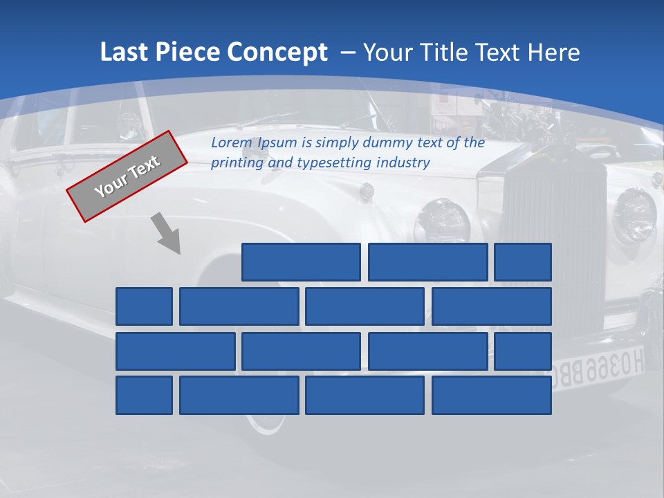A White Car Is On Display In A Showroom PowerPoint Template