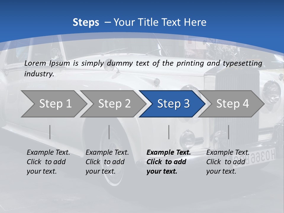 A White Car Is On Display In A Showroom PowerPoint Template