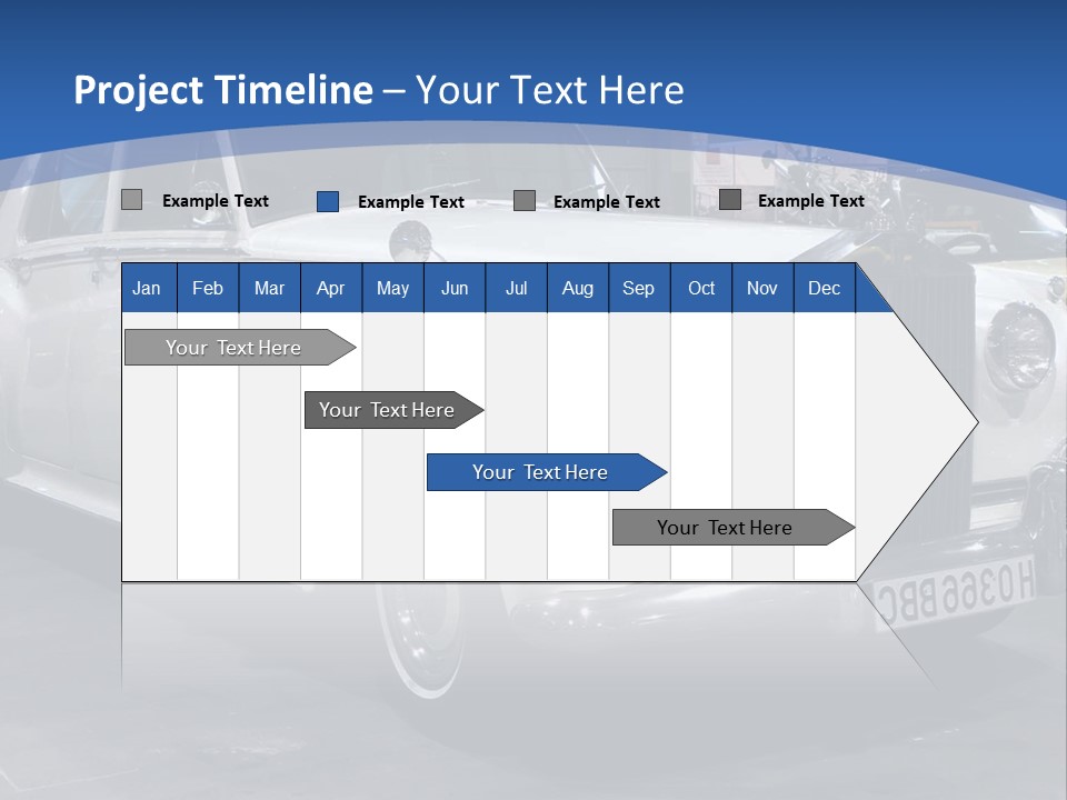 A White Car Is On Display In A Showroom PowerPoint Template