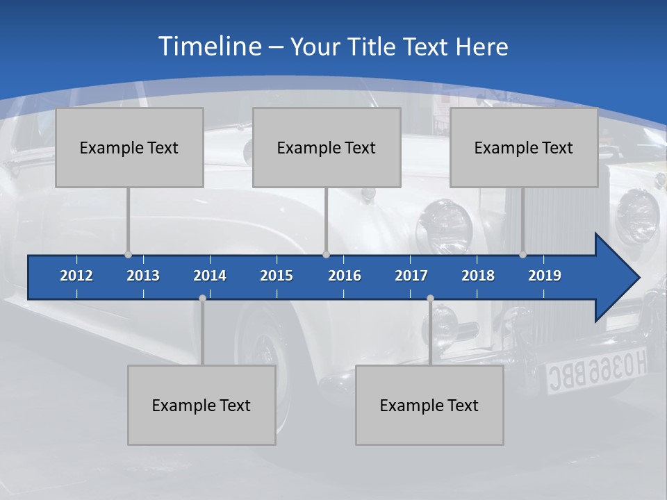 A White Car Is On Display In A Showroom PowerPoint Template