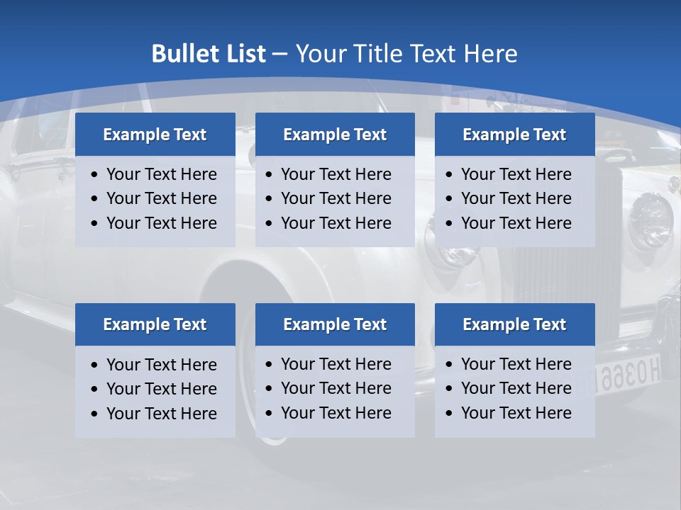 A White Car Is On Display In A Showroom PowerPoint Template