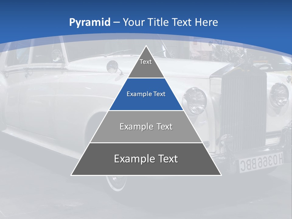 A White Car Is On Display In A Showroom PowerPoint Template