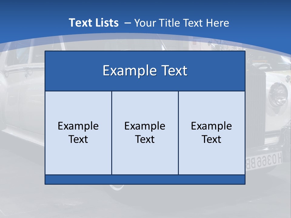 A White Car Is On Display In A Showroom PowerPoint Template