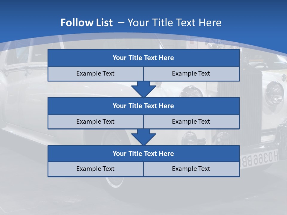 A White Car Is On Display In A Showroom PowerPoint Template