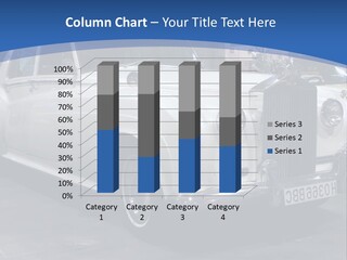 A White Car Is On Display In A Showroom PowerPoint Template