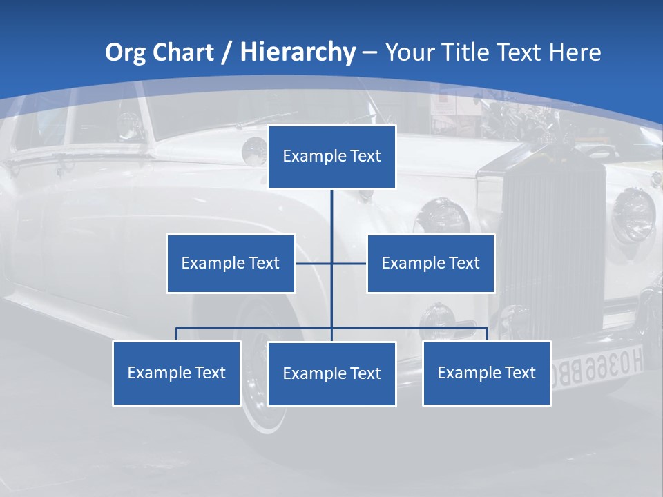 A White Car Is On Display In A Showroom PowerPoint Template