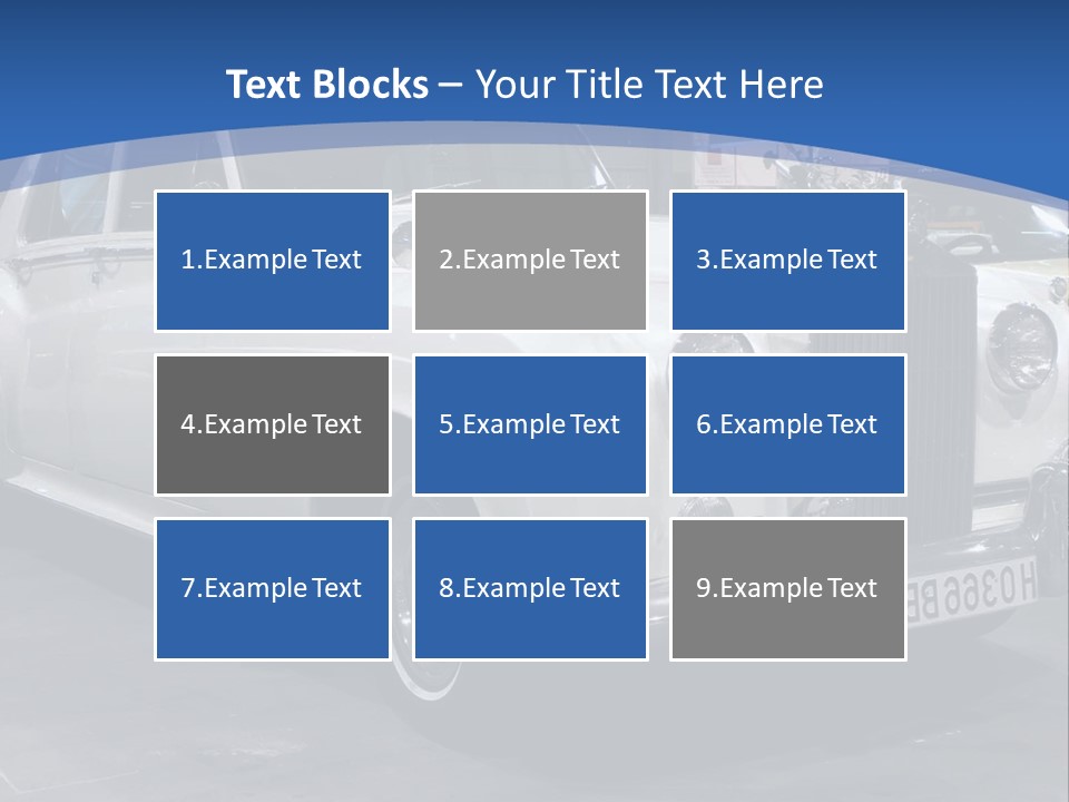 A White Car Is On Display In A Showroom PowerPoint Template
