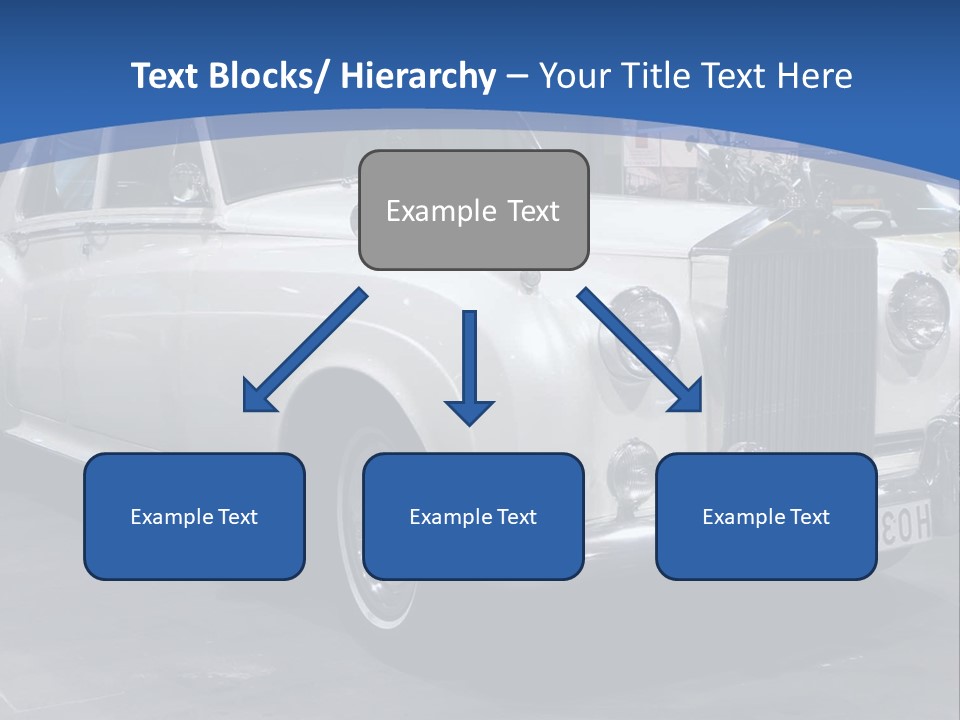 A White Car Is On Display In A Showroom PowerPoint Template