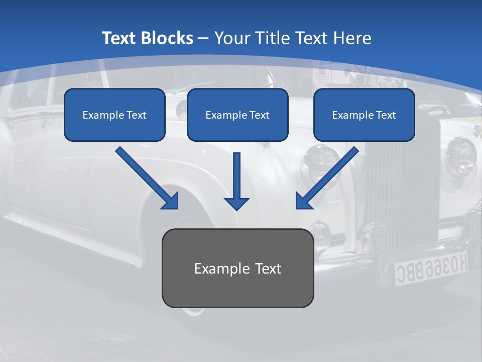 A White Car Is On Display In A Showroom PowerPoint Template