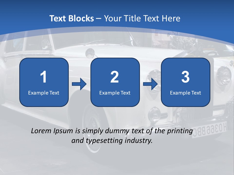 A White Car Is On Display In A Showroom PowerPoint Template