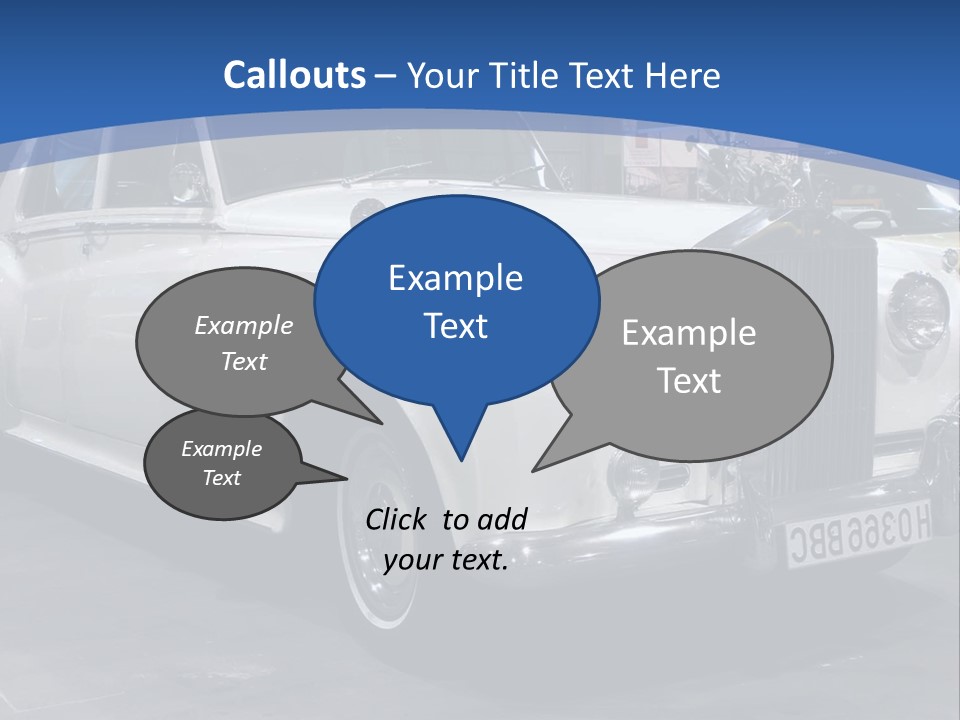 A White Car Is On Display In A Showroom PowerPoint Template