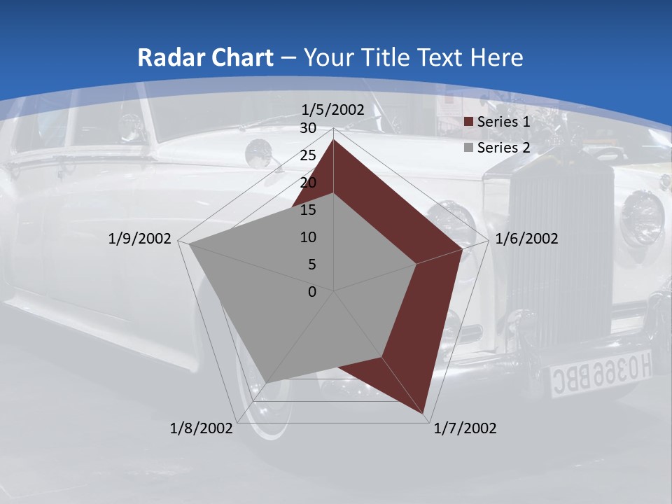 A White Car Is On Display In A Showroom PowerPoint Template