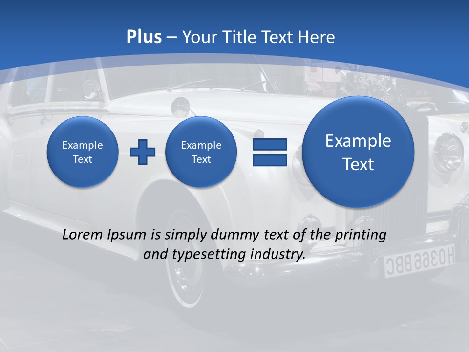 A White Car Is On Display In A Showroom PowerPoint Template