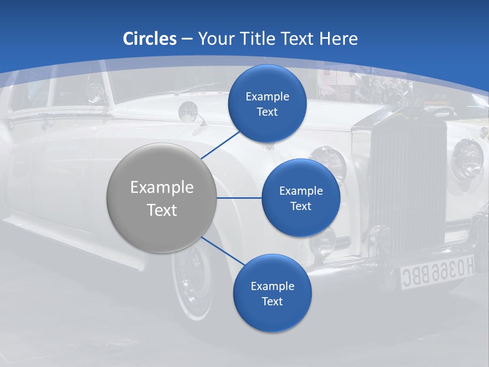 A White Car Is On Display In A Showroom PowerPoint Template