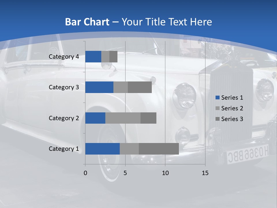 A White Car Is On Display In A Showroom PowerPoint Template