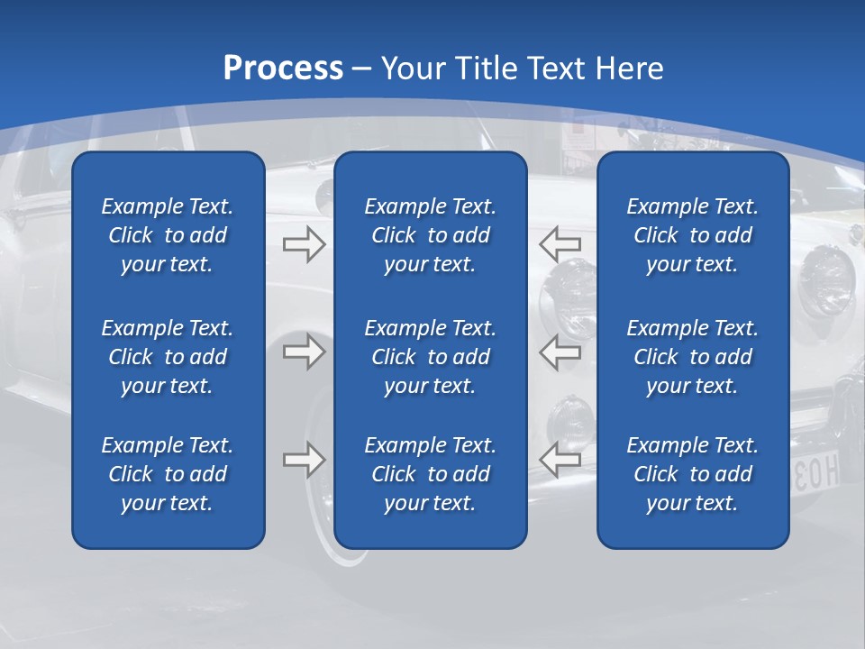 A White Car Is On Display In A Showroom PowerPoint Template