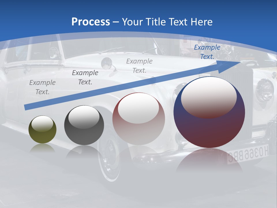 A White Car Is On Display In A Showroom PowerPoint Template
