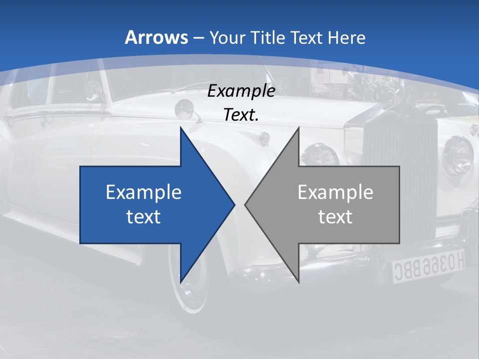 A White Car Is On Display In A Showroom PowerPoint Template