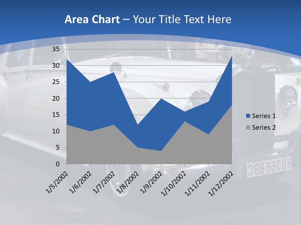 A White Car Is On Display In A Showroom PowerPoint Template