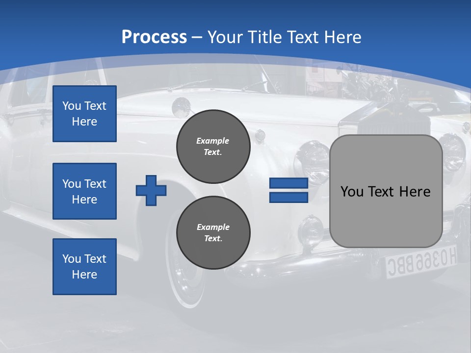 A White Car Is On Display In A Showroom PowerPoint Template