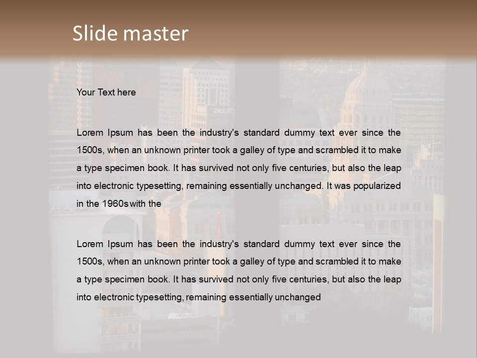 A View Of A City From A Window PowerPoint Template