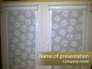 A Glass Door With A Flower Pattern On It PowerPoint Template