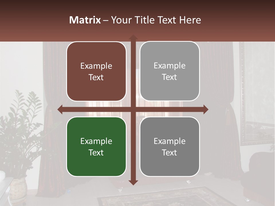 A Living Room With A Couch And A Rug PowerPoint Template