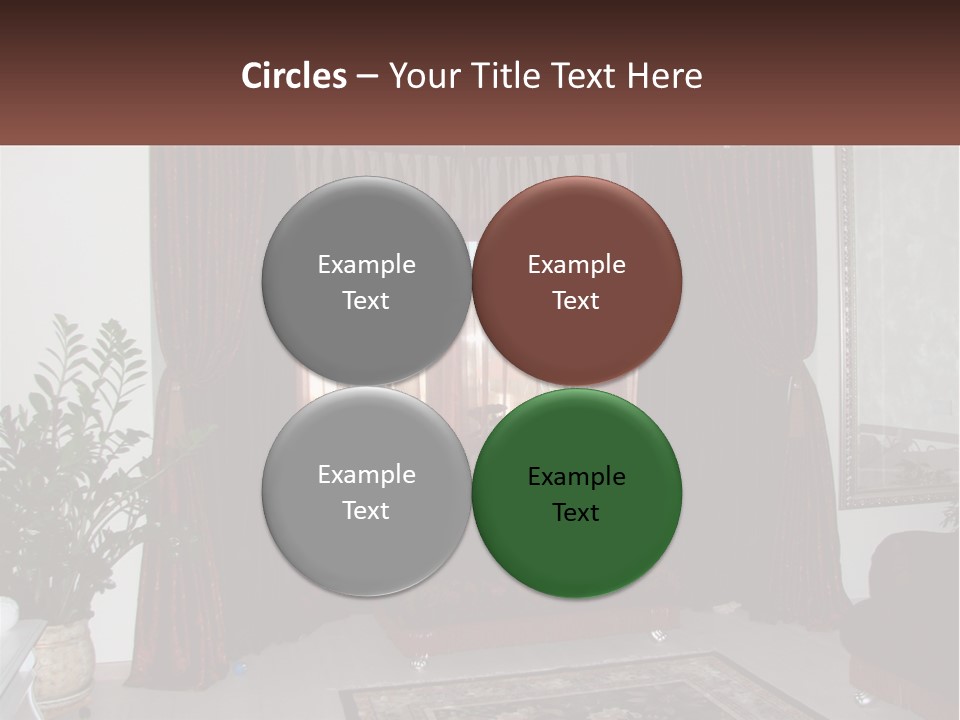 A Living Room With A Couch And A Rug PowerPoint Template