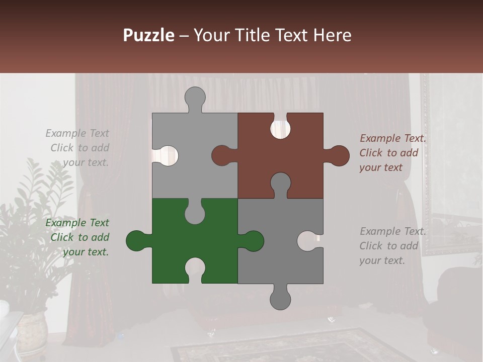 A Living Room With A Couch And A Rug PowerPoint Template