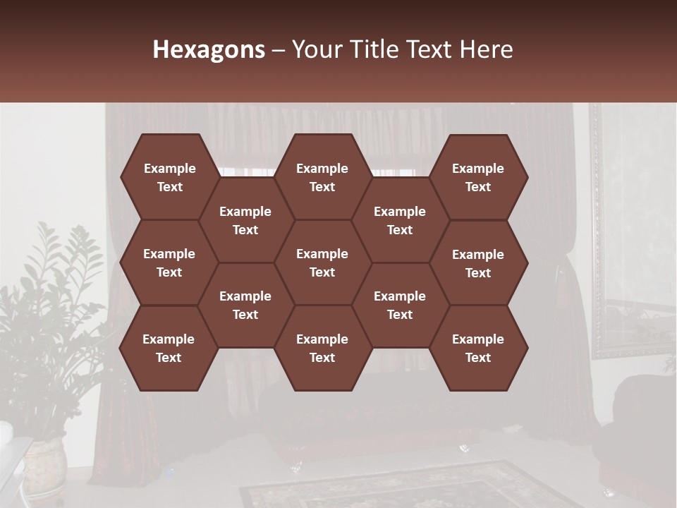 A Living Room With A Couch And A Rug PowerPoint Template