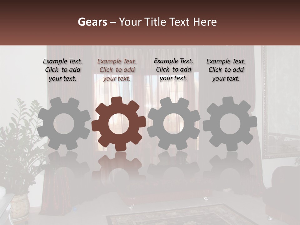 A Living Room With A Couch And A Rug PowerPoint Template