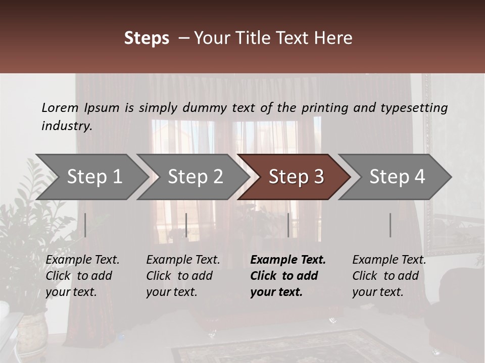 A Living Room With A Couch And A Rug PowerPoint Template