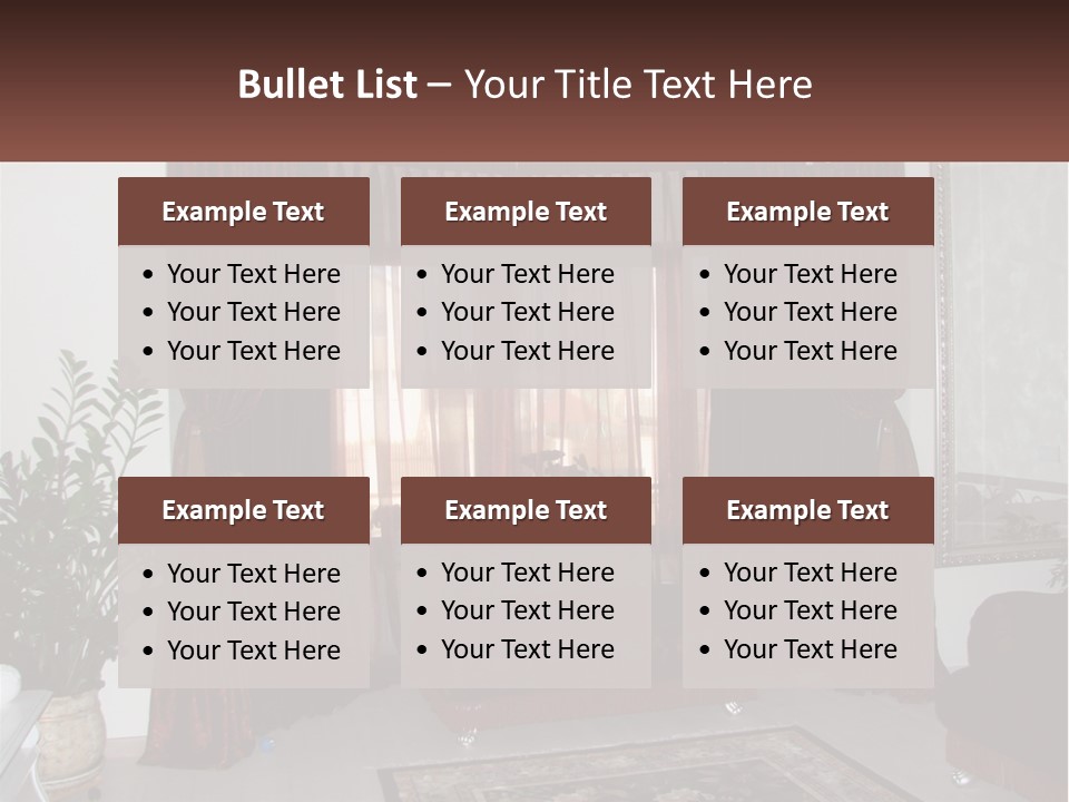 A Living Room With A Couch And A Rug PowerPoint Template