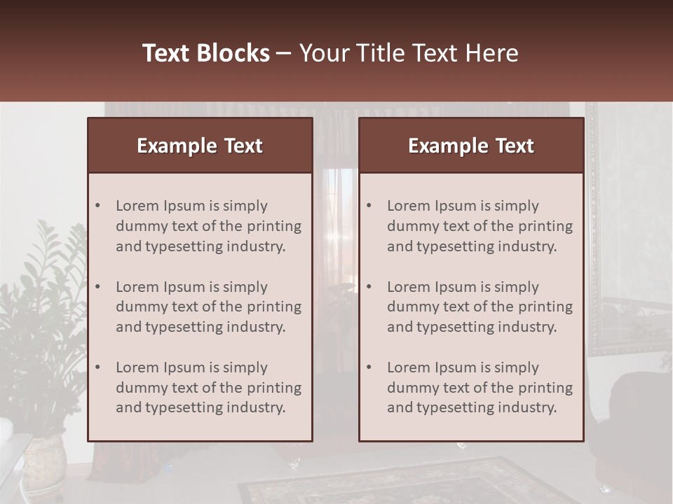 A Living Room With A Couch And A Rug PowerPoint Template
