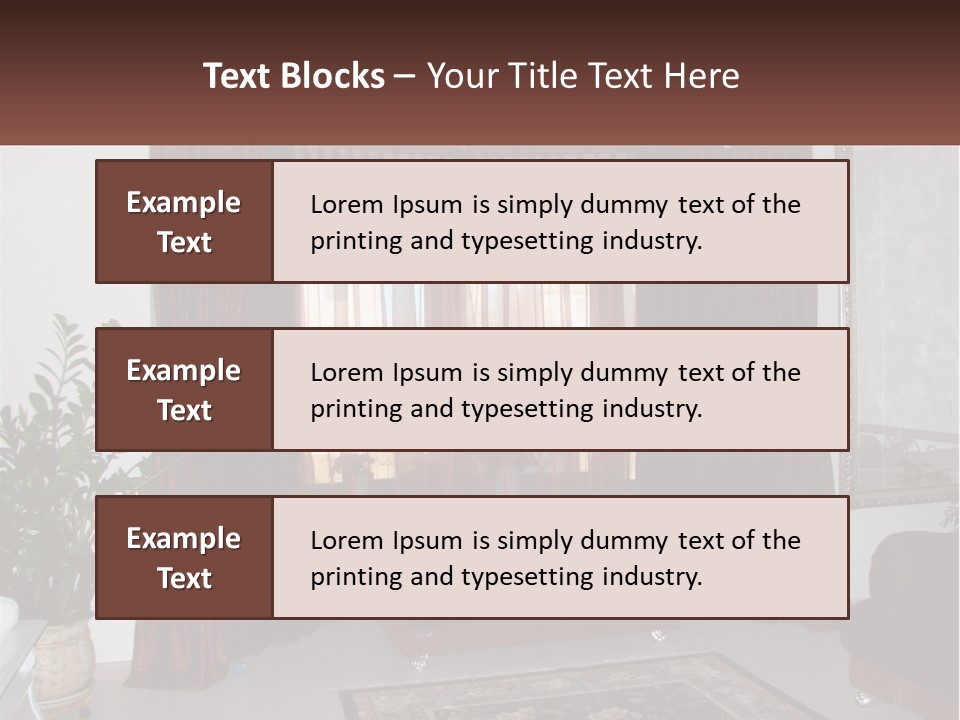 A Living Room With A Couch And A Rug PowerPoint Template