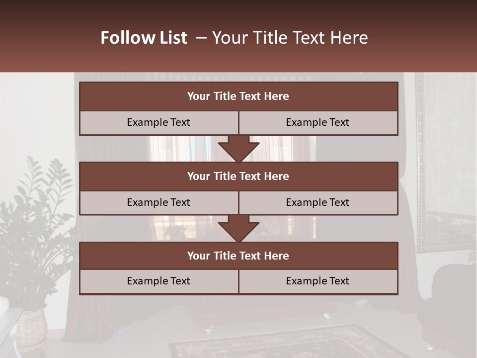A Living Room With A Couch And A Rug PowerPoint Template