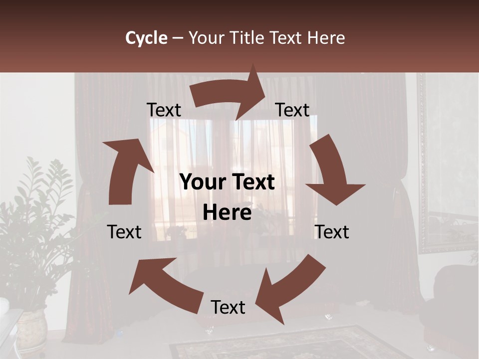 A Living Room With A Couch And A Rug PowerPoint Template