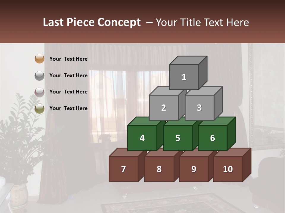 A Living Room With A Couch And A Rug PowerPoint Template