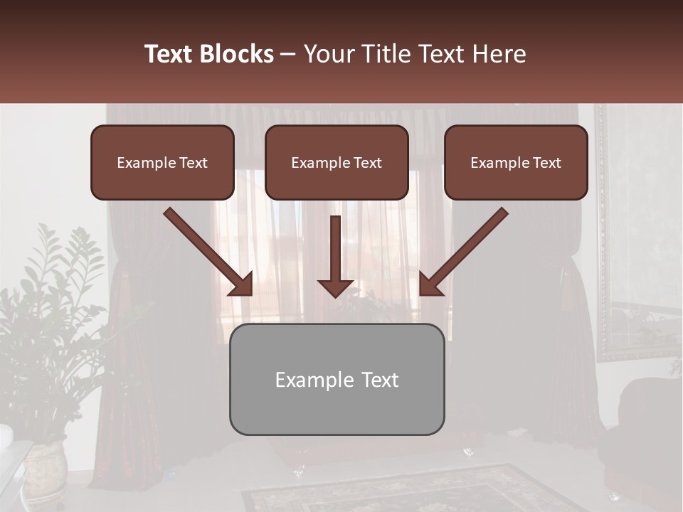 A Living Room With A Couch And A Rug PowerPoint Template