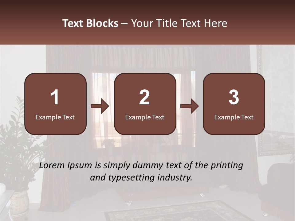 A Living Room With A Couch And A Rug PowerPoint Template